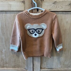 Cat & Jack Tan Sweater with Bear Design
